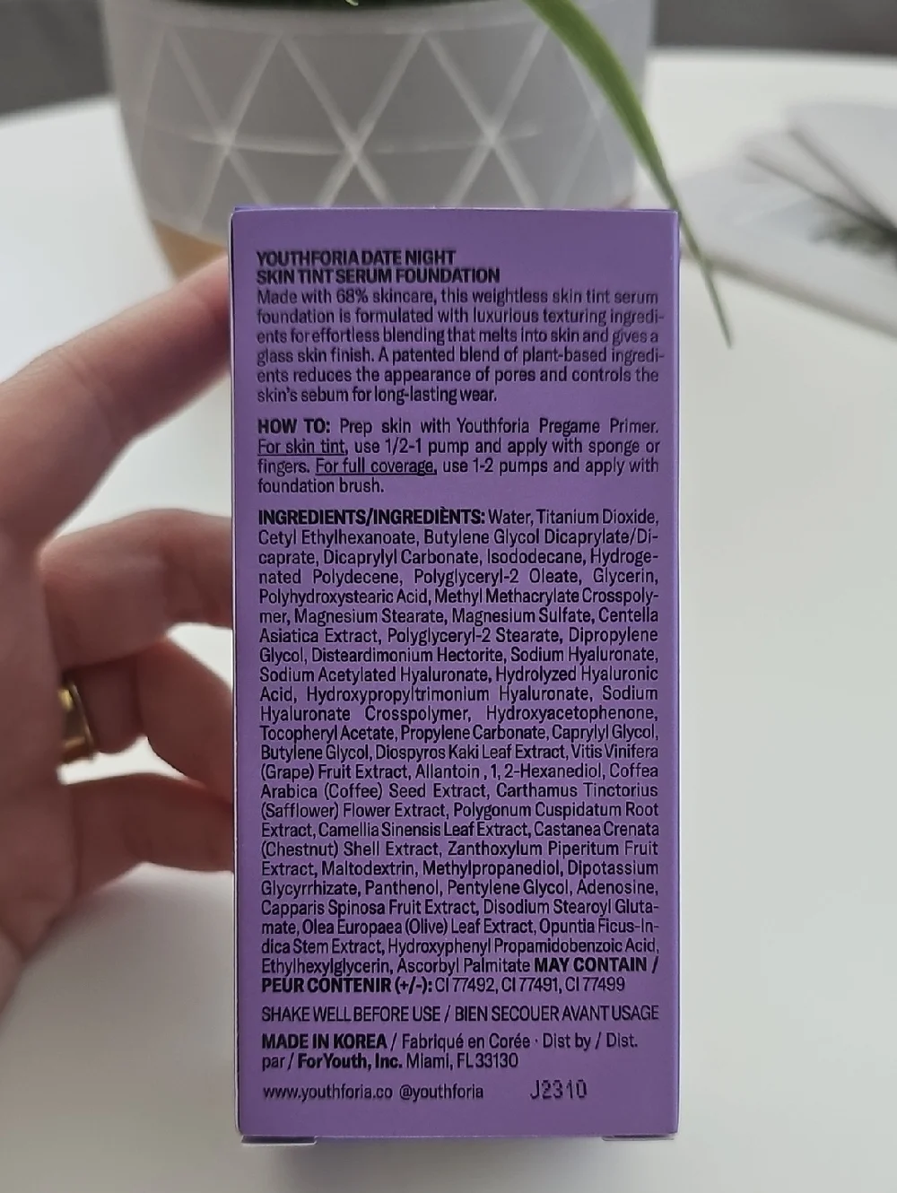 Youthforia Date Night Skin Tint Serum Foundation - Purple Pack